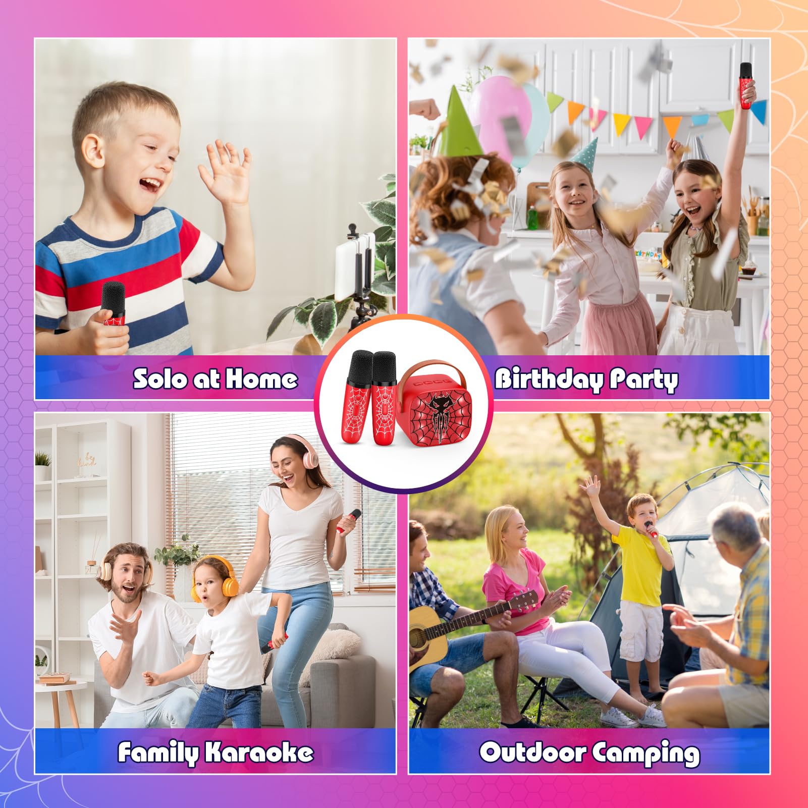 Superwin LED light syncing with music enhances home karaoke parties.