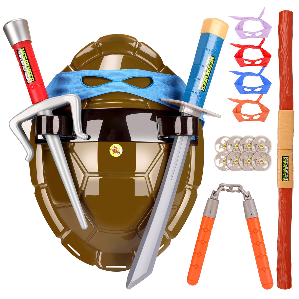 Suphan turtle shell costume shows shell detail for imaginative play.