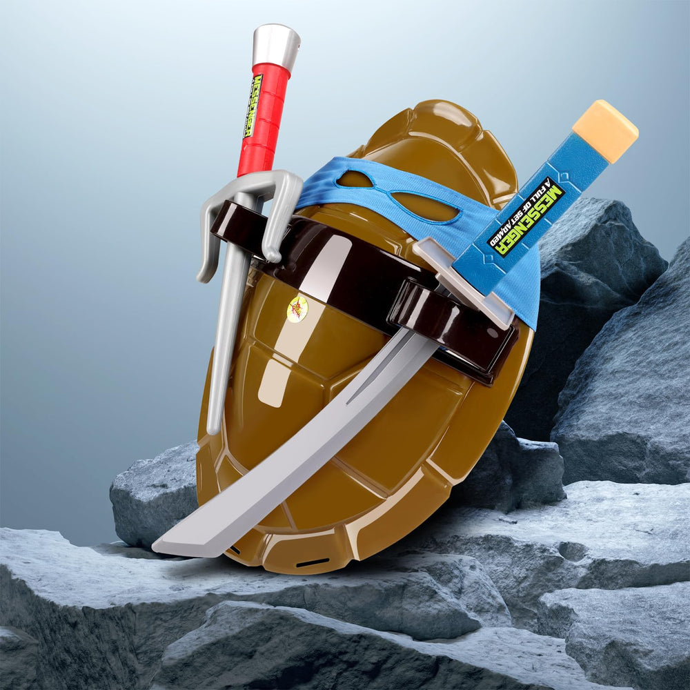 Suphan turtle shell costume with weapons attachment inspires dynamic cosplay.