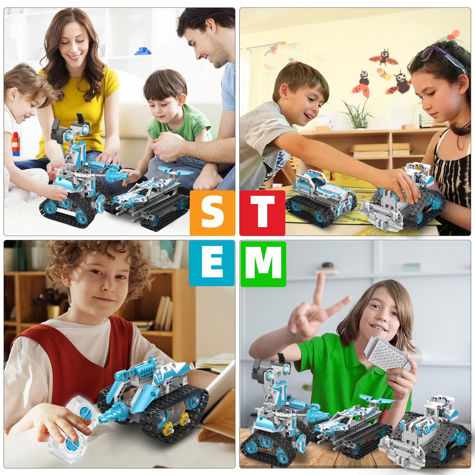 Suplanet STEM Robot kids building and playing with the robot in a session.
