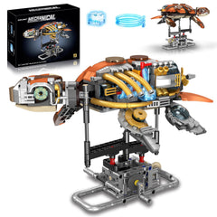 Suplanet mechanical turtle building set shown in full 659-piece kit for immersive construction