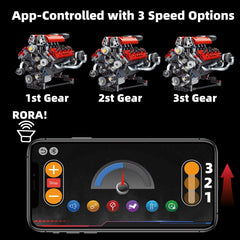 Suplanet Mini V8 engine rechargeable power unit powers the engine.