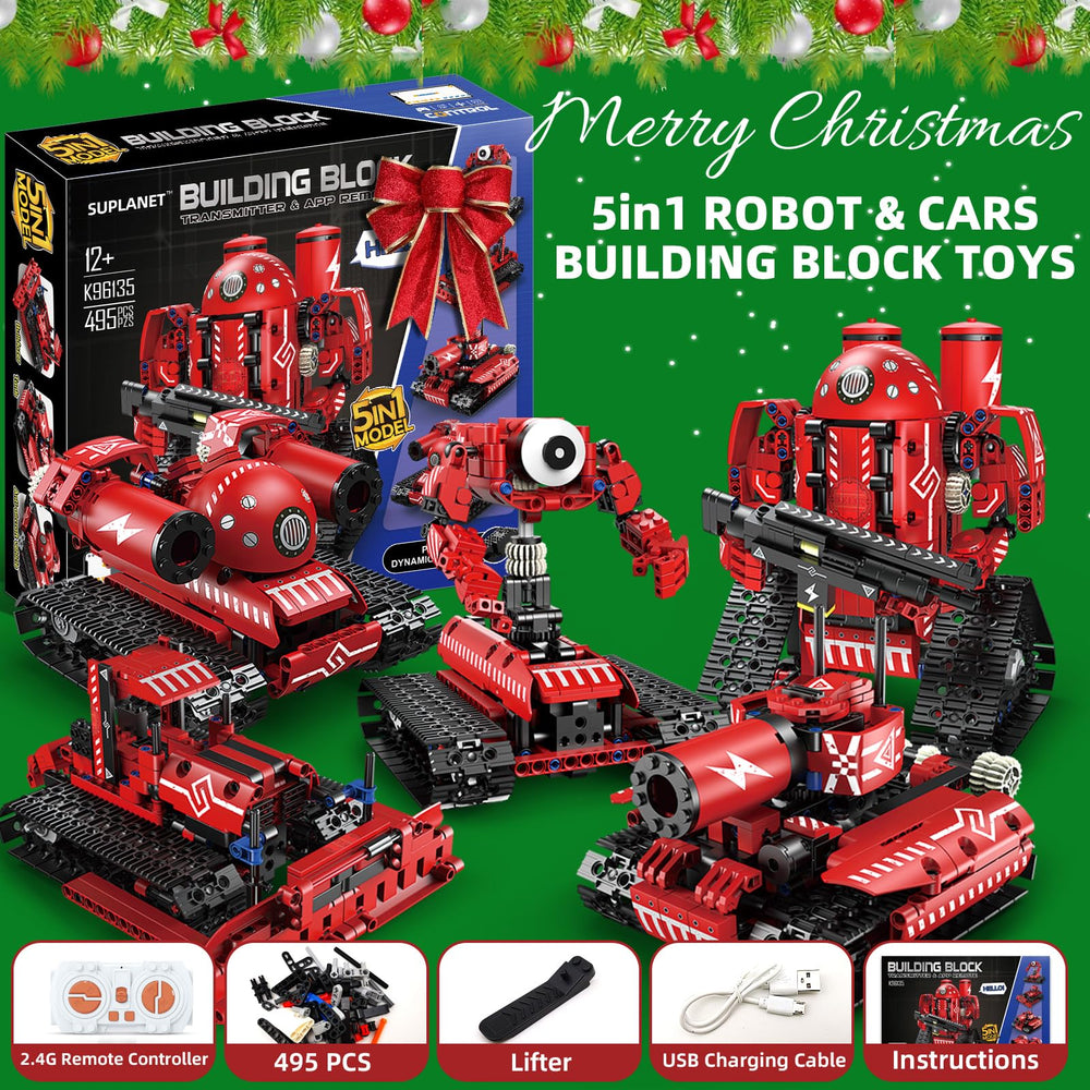 Suplanet robot shown with remote control and app programming for kid-friendly coding.