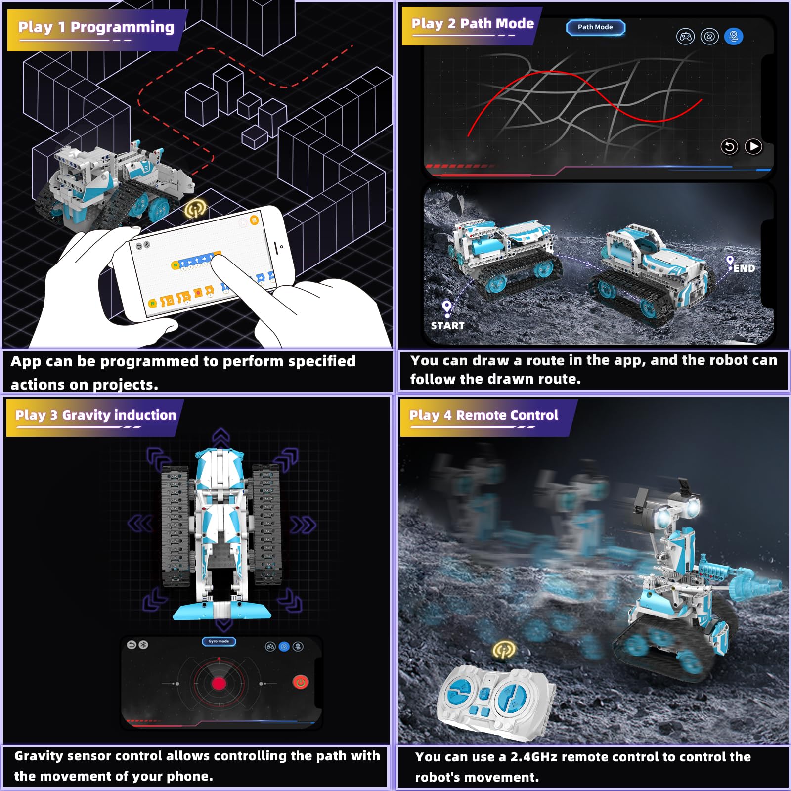 Suplanet STEM Robot app-control panel illustrating dual control and programming potential.