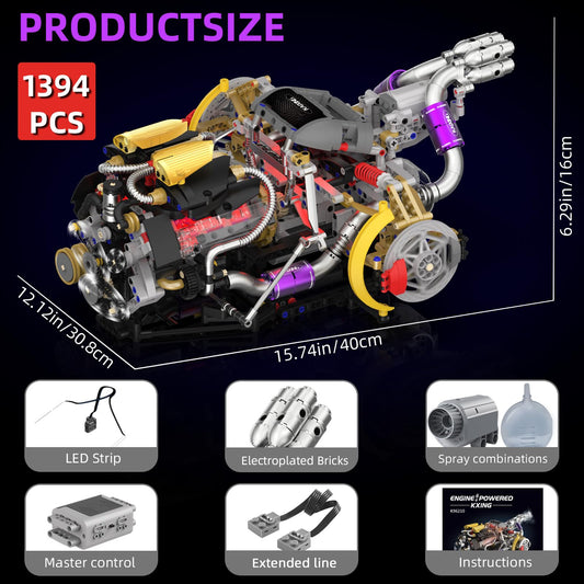 Suplanet V8 engine spray and light effect for realistic operation.