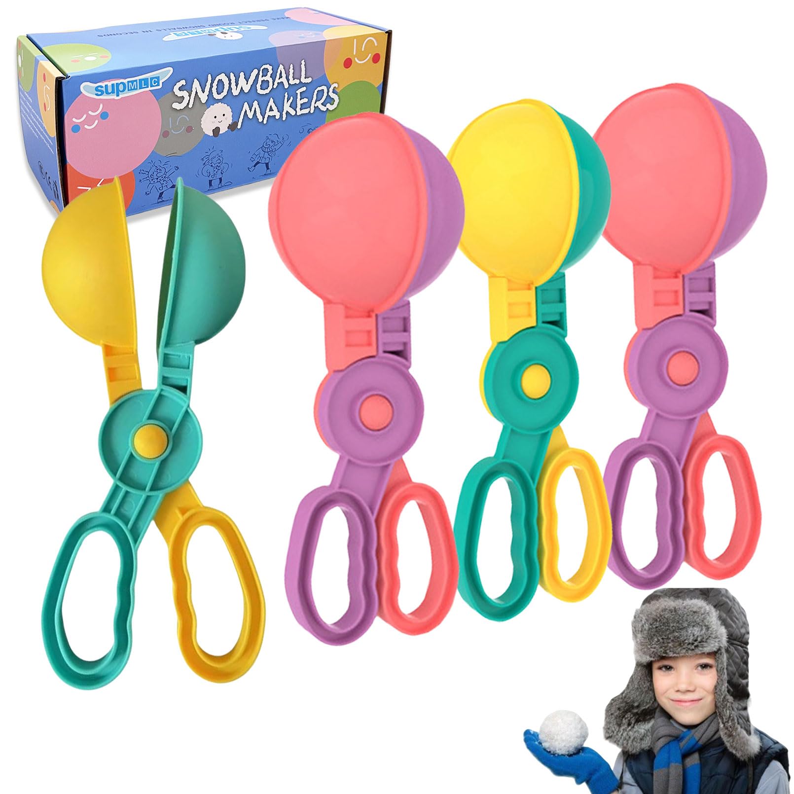 SupMLC snowball maker 4pc set ready for fast winter snowball fun