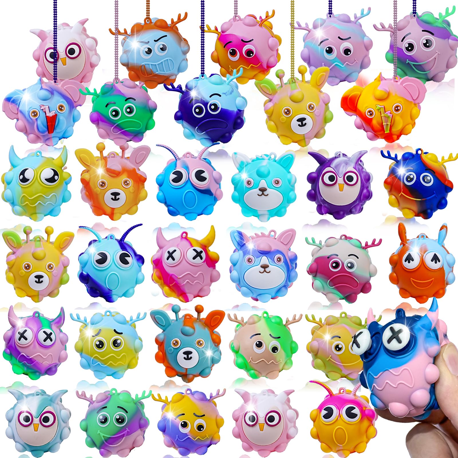 Supovil 72pcs pop it ball bulk pack for stress relief and sensory play.