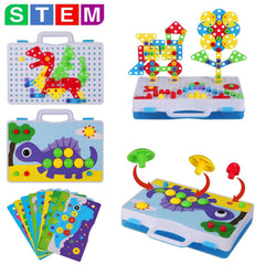 SUPSTEM animal design templates spark creativity during mosaic assembly.