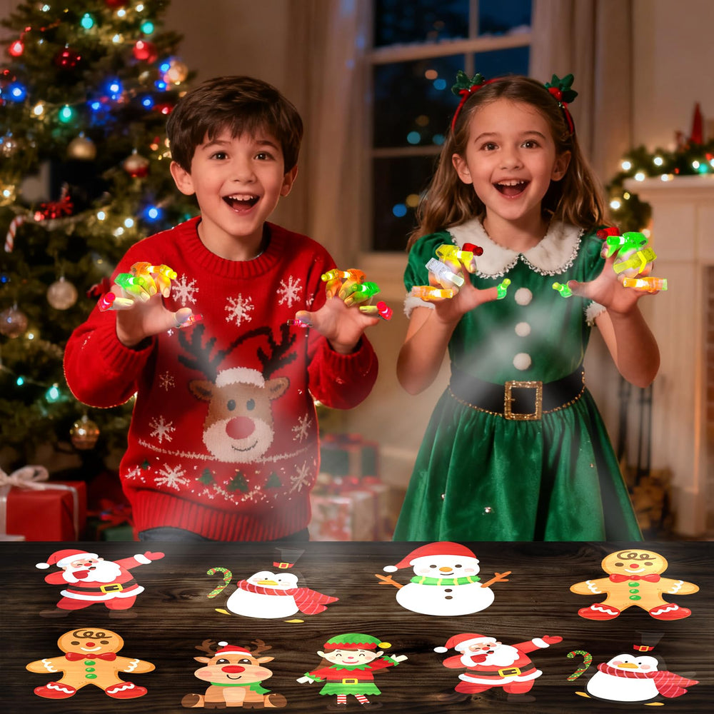SURCVIO finger lights Christmas trees pattern adds cheer to kids' games and prizes