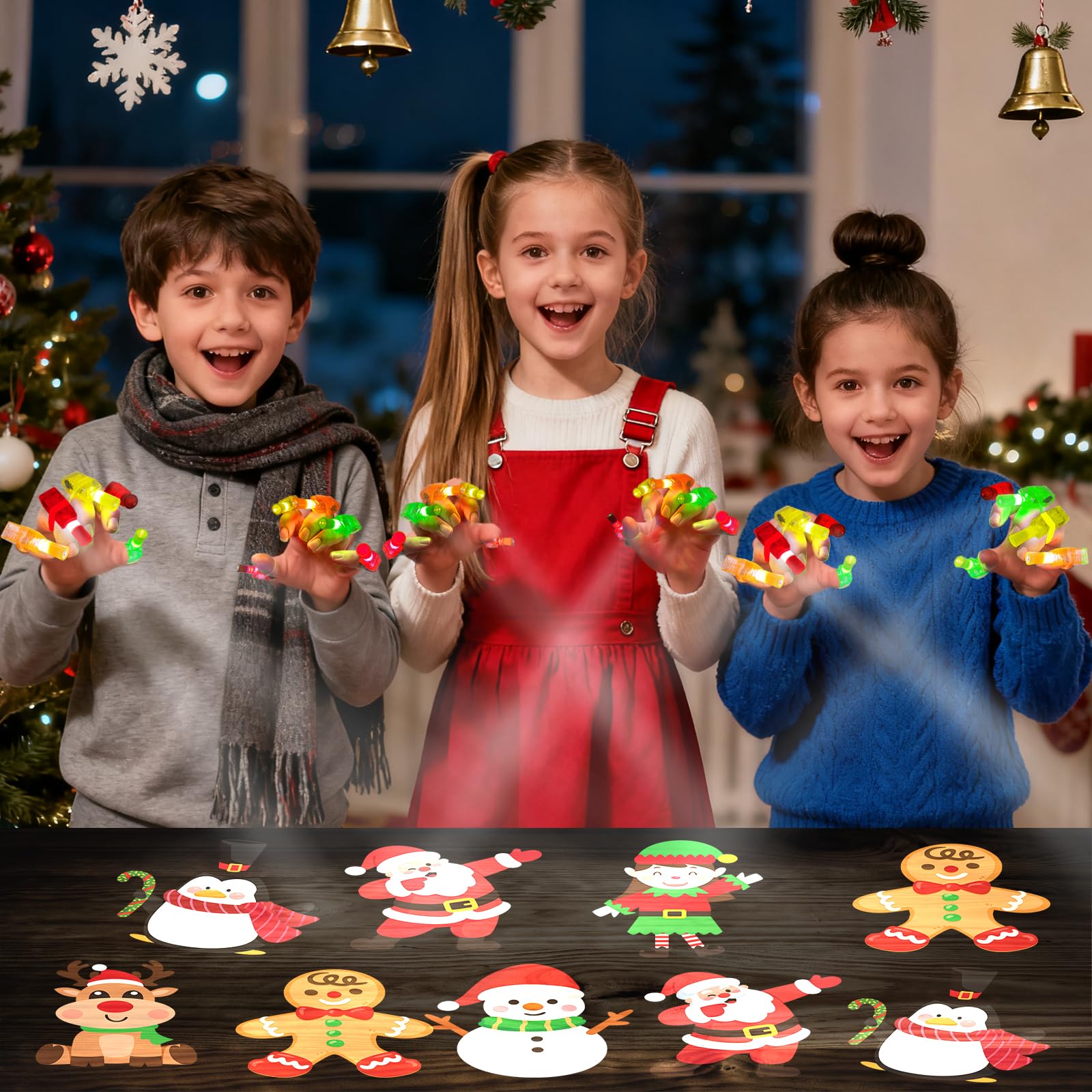 SURCVIO elves motif finger lights for party favors and stocking stuffers