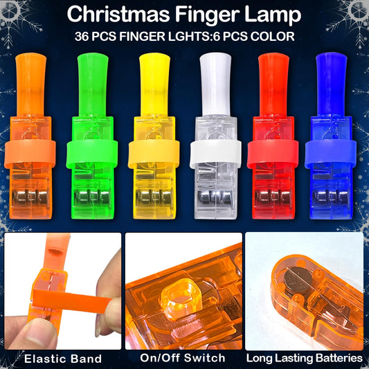 SURCVIO finger lights with reindeer pattern for bright glow during holiday activities