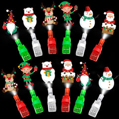 SURCVIO finger lights Santa pattern glow for festive party favors