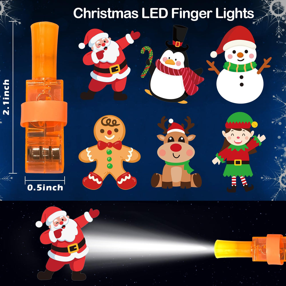SURCVIO Christmas finger lights snowflakes pattern for safe, eye-catching lighting at events