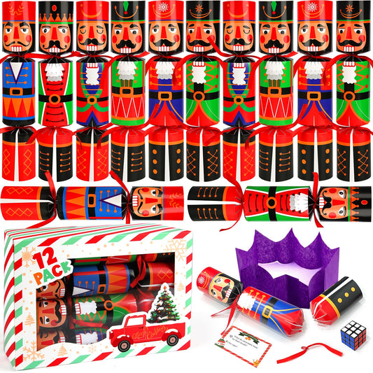 SURCVIO non-snap Christmas table favor with nutcracker design, ideal for festive tabletop decor