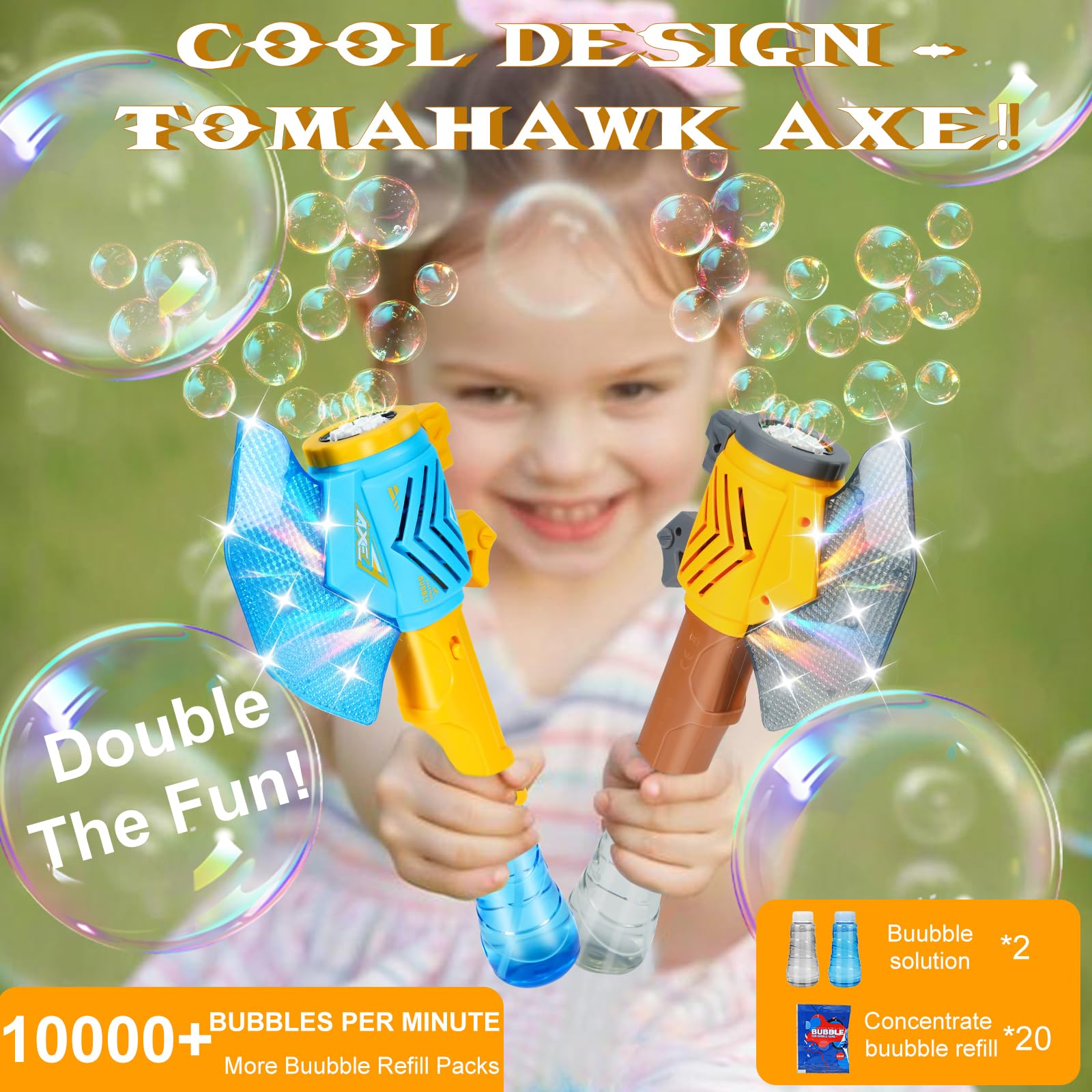 Kids enjoy easy push-button operation with the Surecool bubble gun.