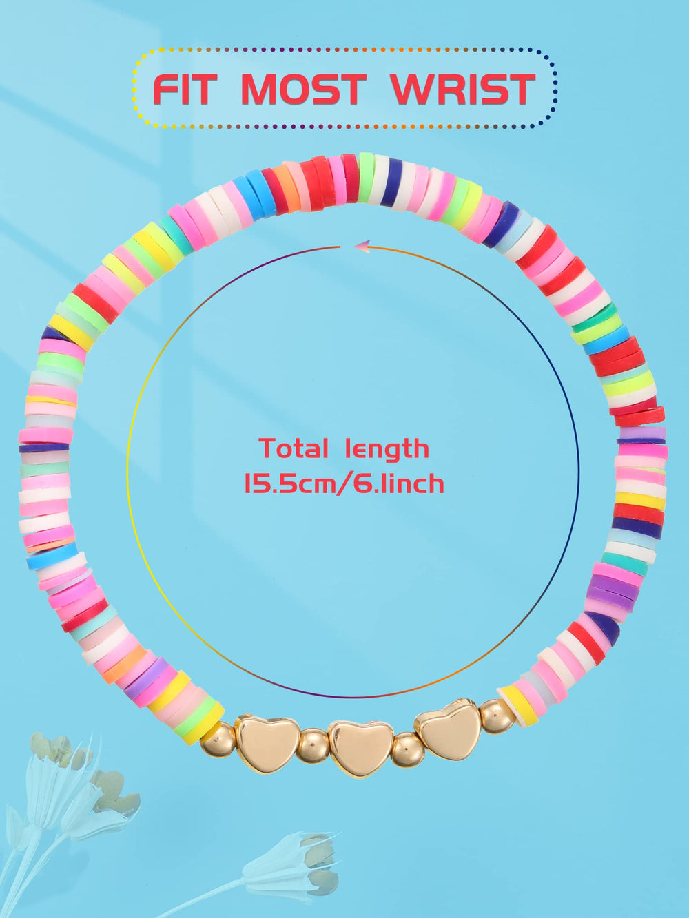 Sureio beaded stretch bracelet with soft ceramic beads for durability.