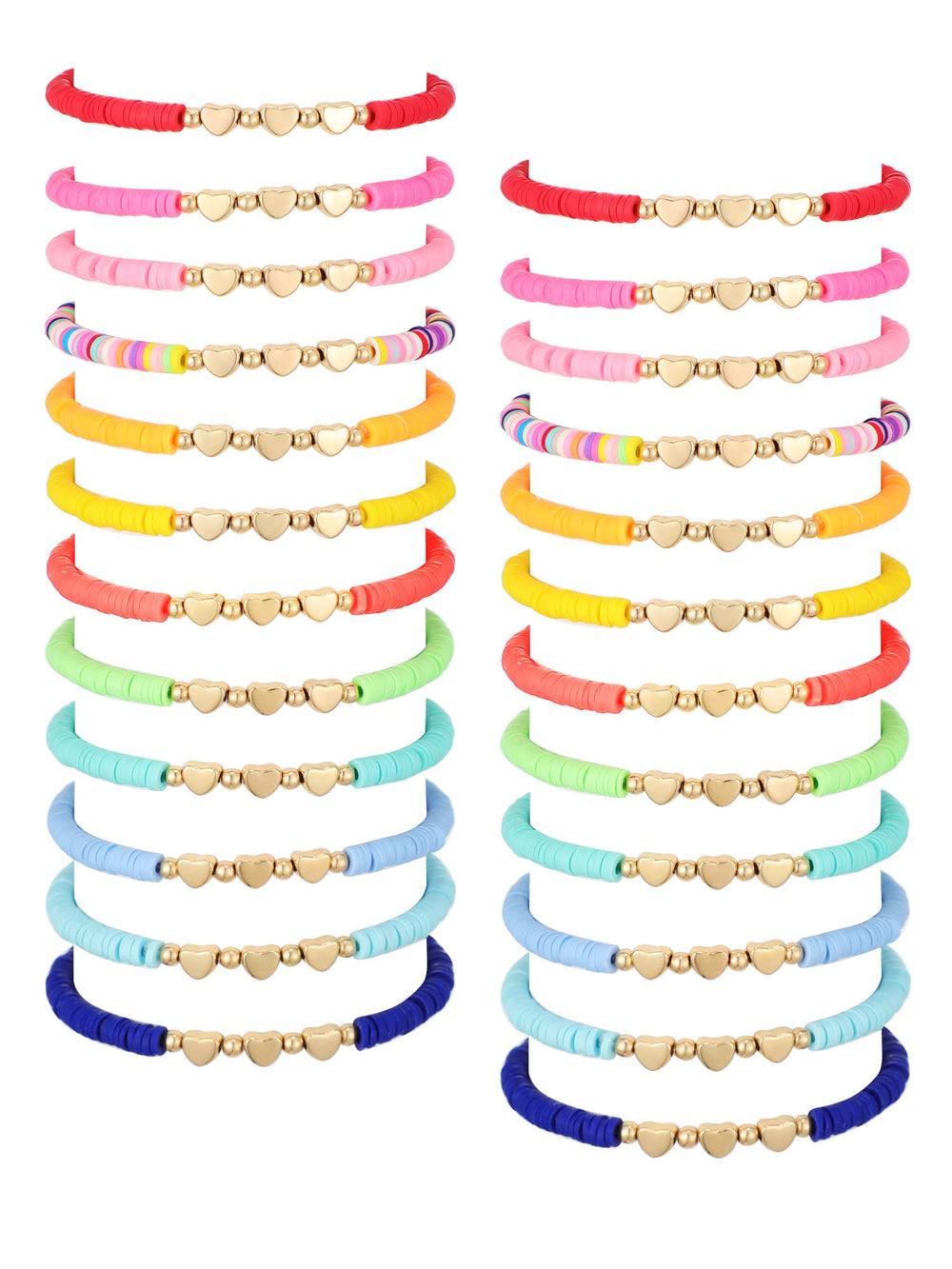 Sureio Christmas heart bracelets in assorted colors for kids and teens.