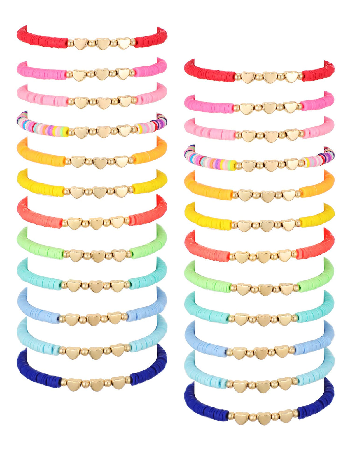 Sureio Christmas heart bracelets in assorted colors for kids and teens.