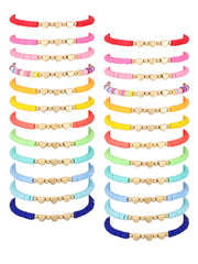 Sureio Christmas heart bracelets in assorted colors for kids and teens.