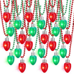 Sureio LED Christmas necklace 24-pack with red and green bulbs for festive gift sets.