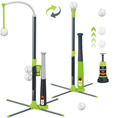 Surelect 3-in-1 T Ball Set hanging tee practicing from varied heights.