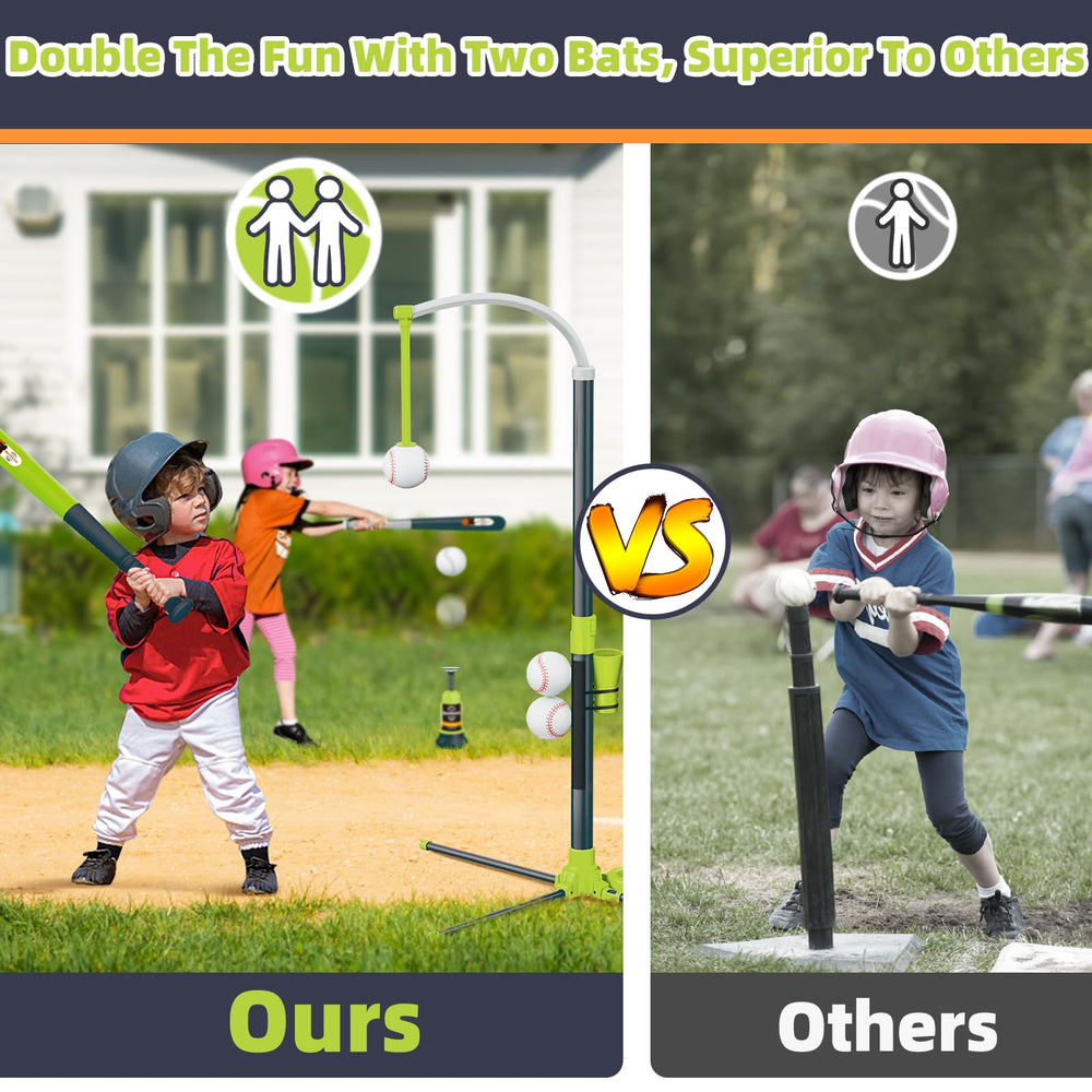 Surelect 3-in-1 T Ball Set hitting tee stand supports growing skills.