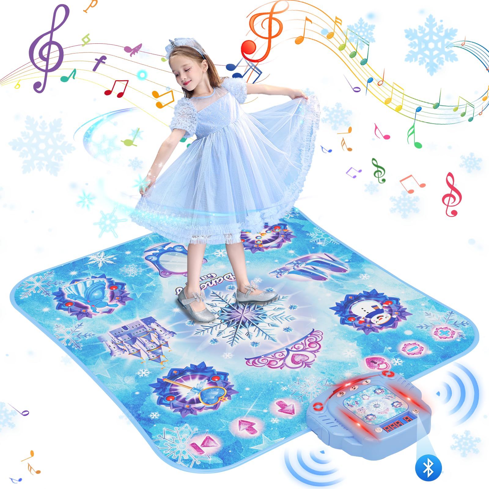 Surelect 8-button Frozen dance mat with crown button for imaginative play and rhythm