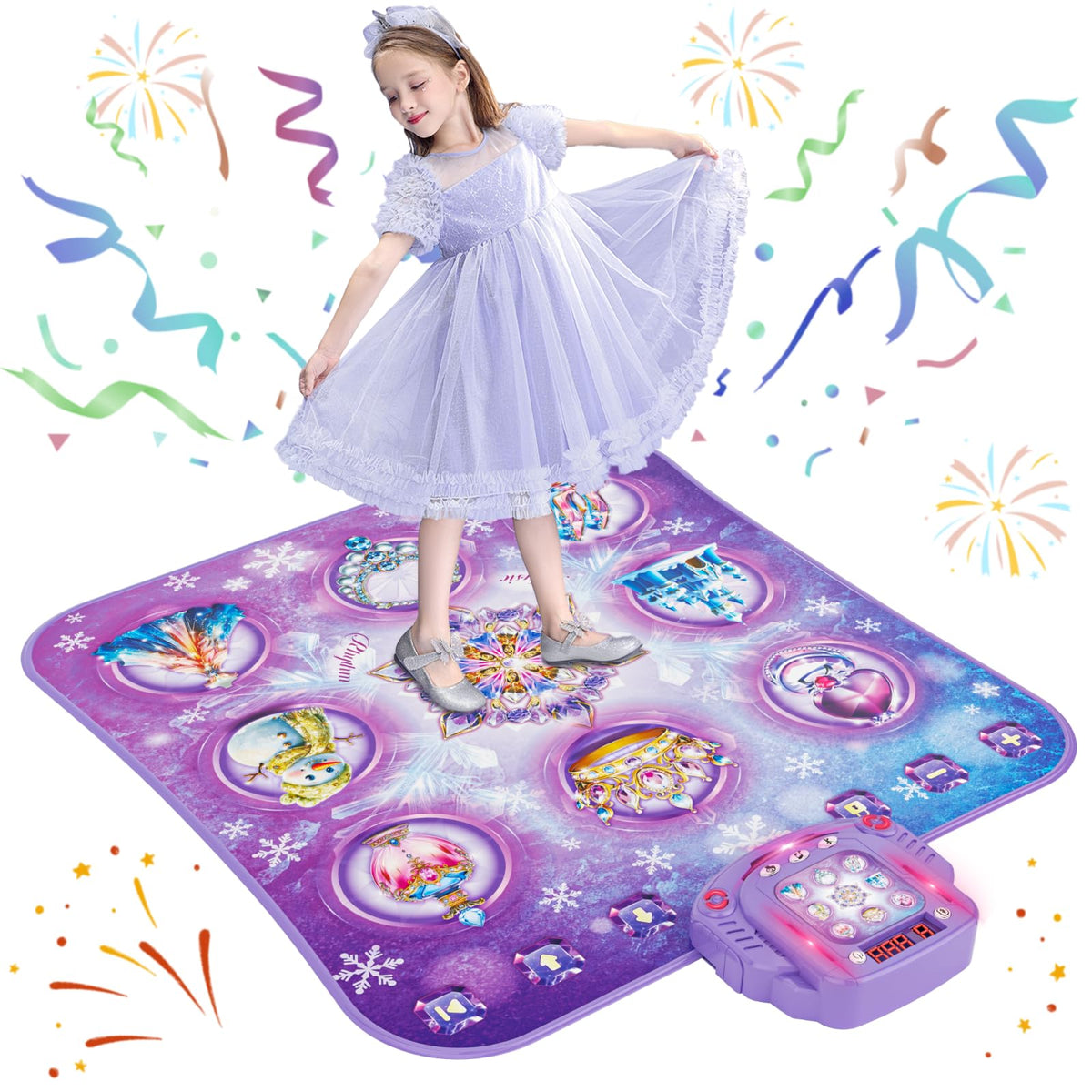 Surelect Dance Mat with 8-button design for princess-style play and music-synced steps.