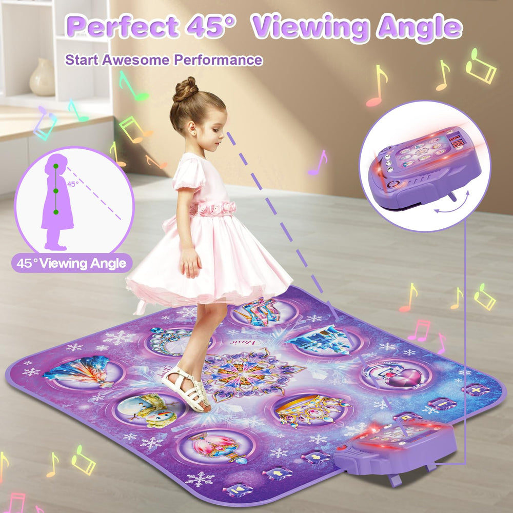 Surelect Dance Mat glow lights and stand enhance visuals during play.