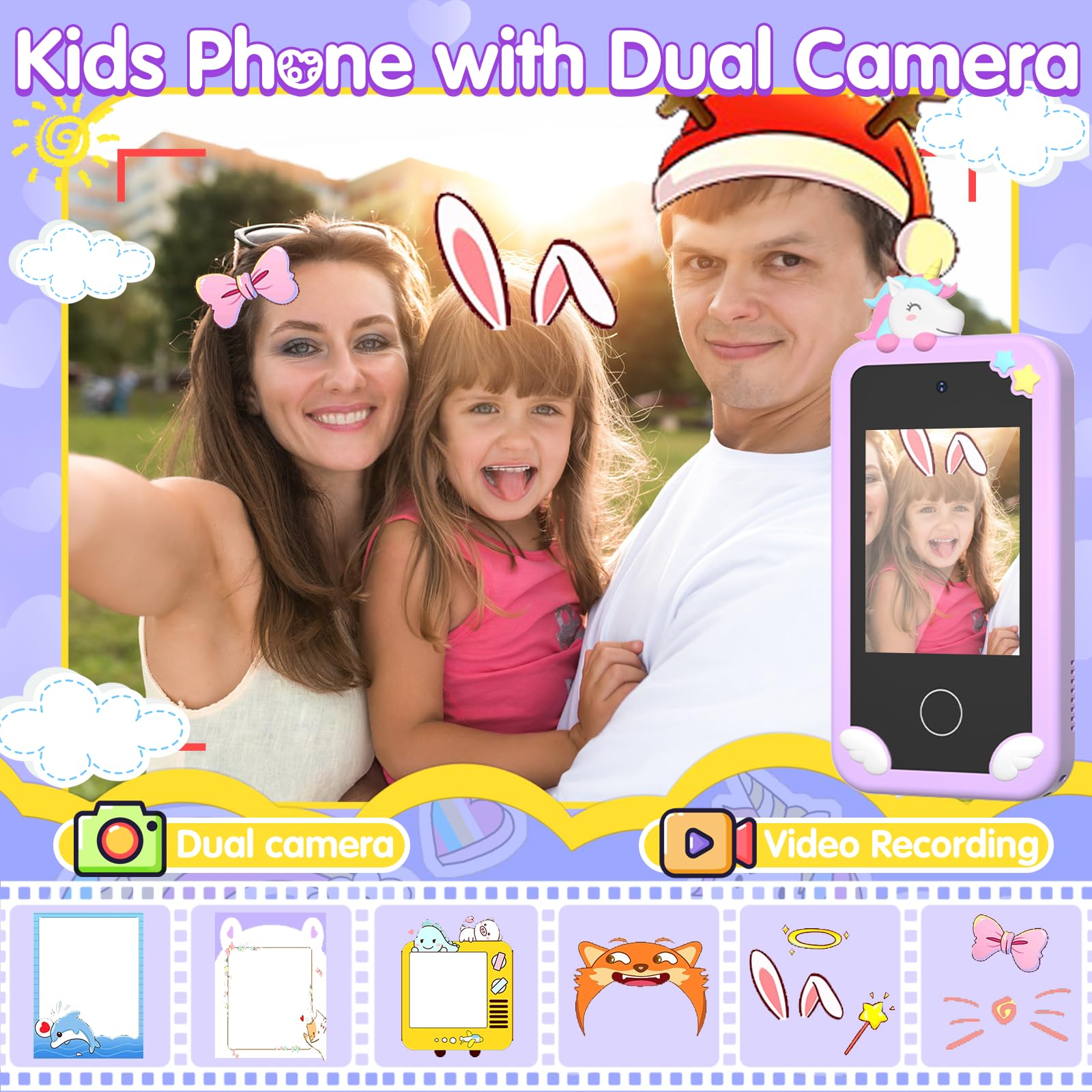 Surelect Kids Smart Phone 32GB memory card for music and lessons.