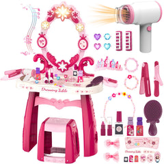 Surelect toddler vanity mirror glows with magical light for imaginative dress-up.