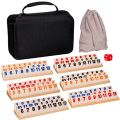 SUROQUE Rummy Cube tiles close-up showing bright pieces for engaging family play