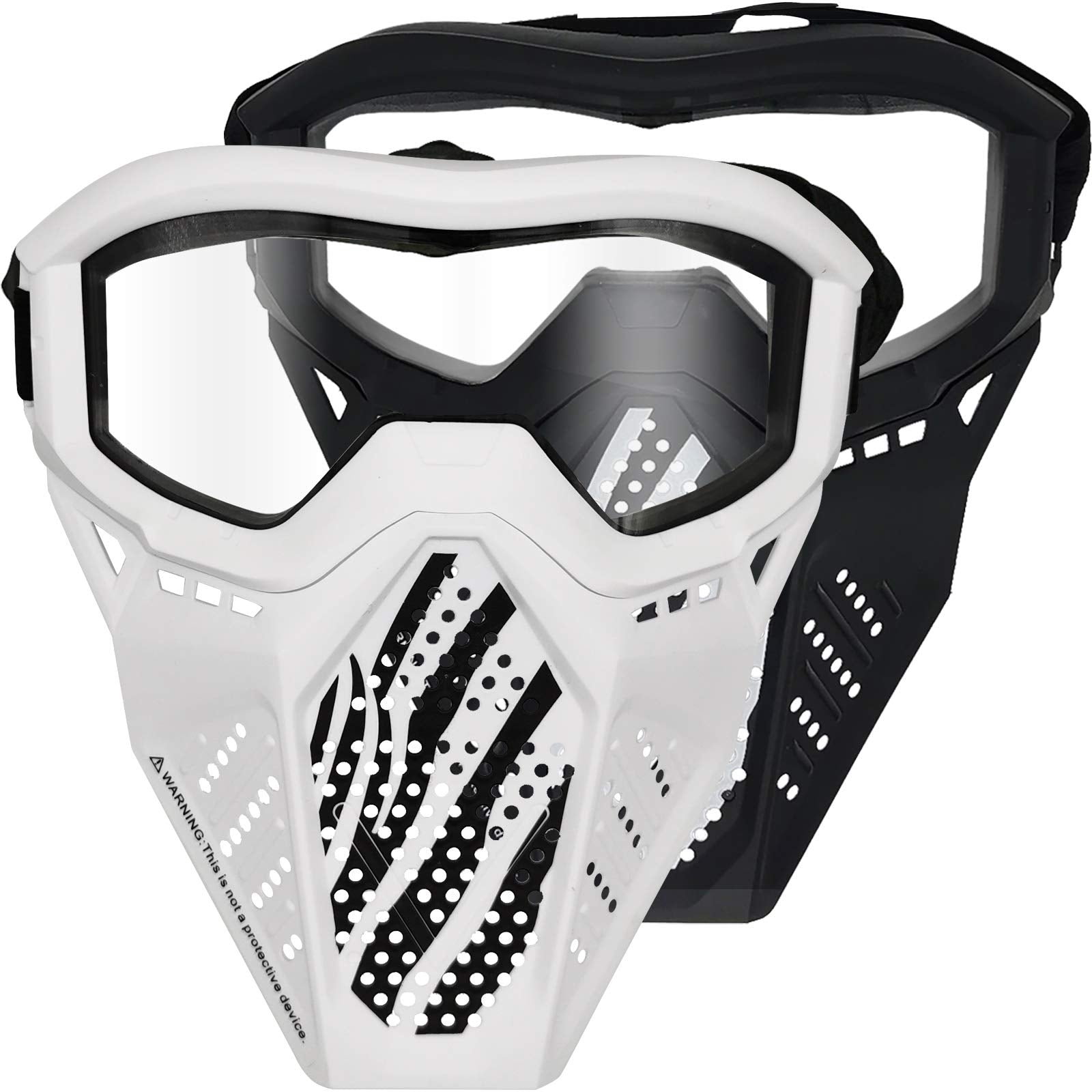 Surper 2-pack tactical masks, front view in black and white for team distinction