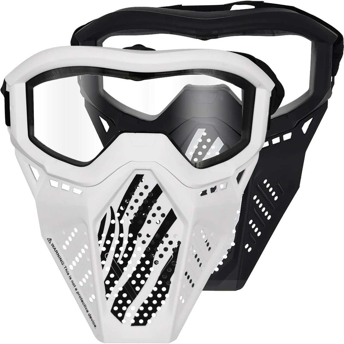 Surper 2-pack tactical masks, front view in black and white for team distinction