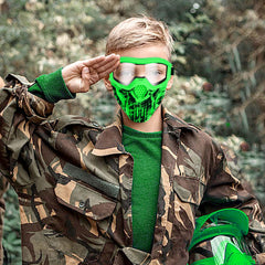 Surper tactical mask 4-pack image set showcases red and green options.