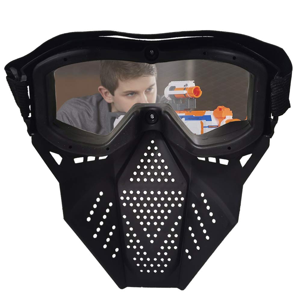 Surper mask with adjustable elastic strap for a secure, comfortable fit.
