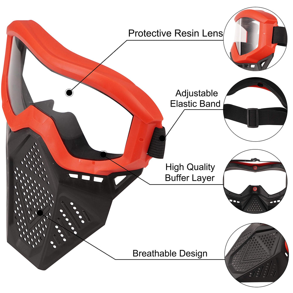 Surper tactical mask blue side view showing adjustable strap for comfort