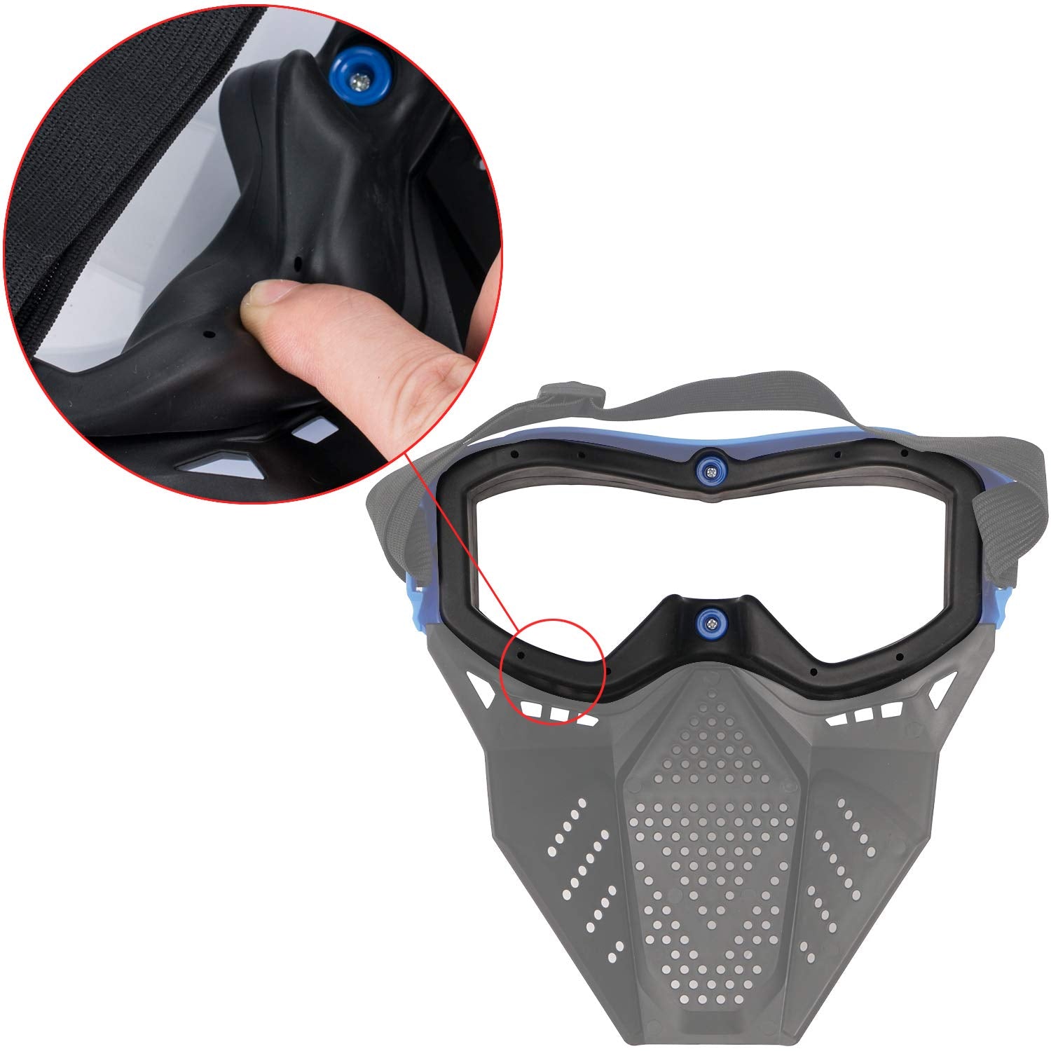 Surper tactical mask clear lens view enhances visibility during play