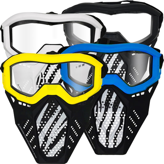 Surper tactical mask four-pack colors for Nerf battles with eye protection.