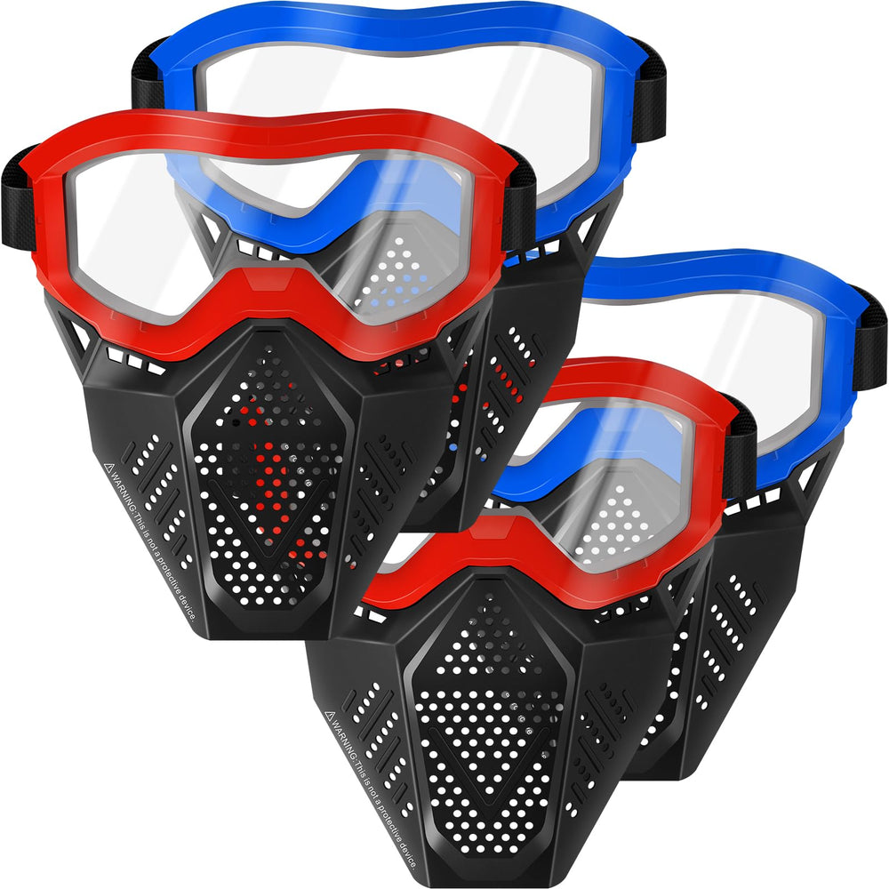 Surper tactical mask red front view with eye protection and team visibility