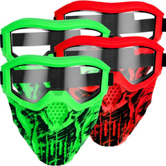 Surper tactical mask red front view for team color coding and eye protection.