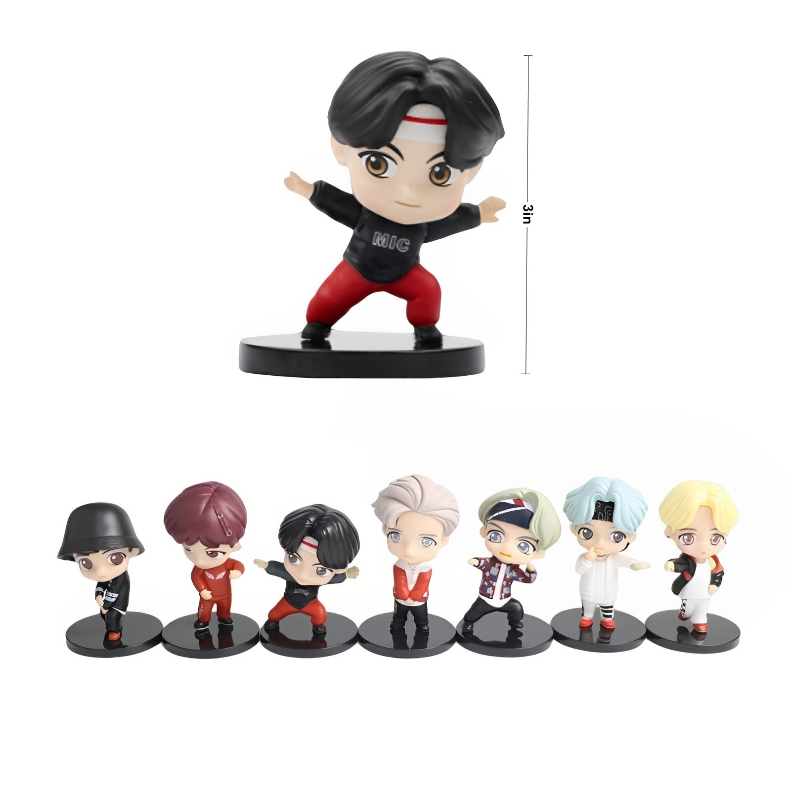 SurpriseSeptember BTS mini figurines 3-inch height add playful height to cupcakes