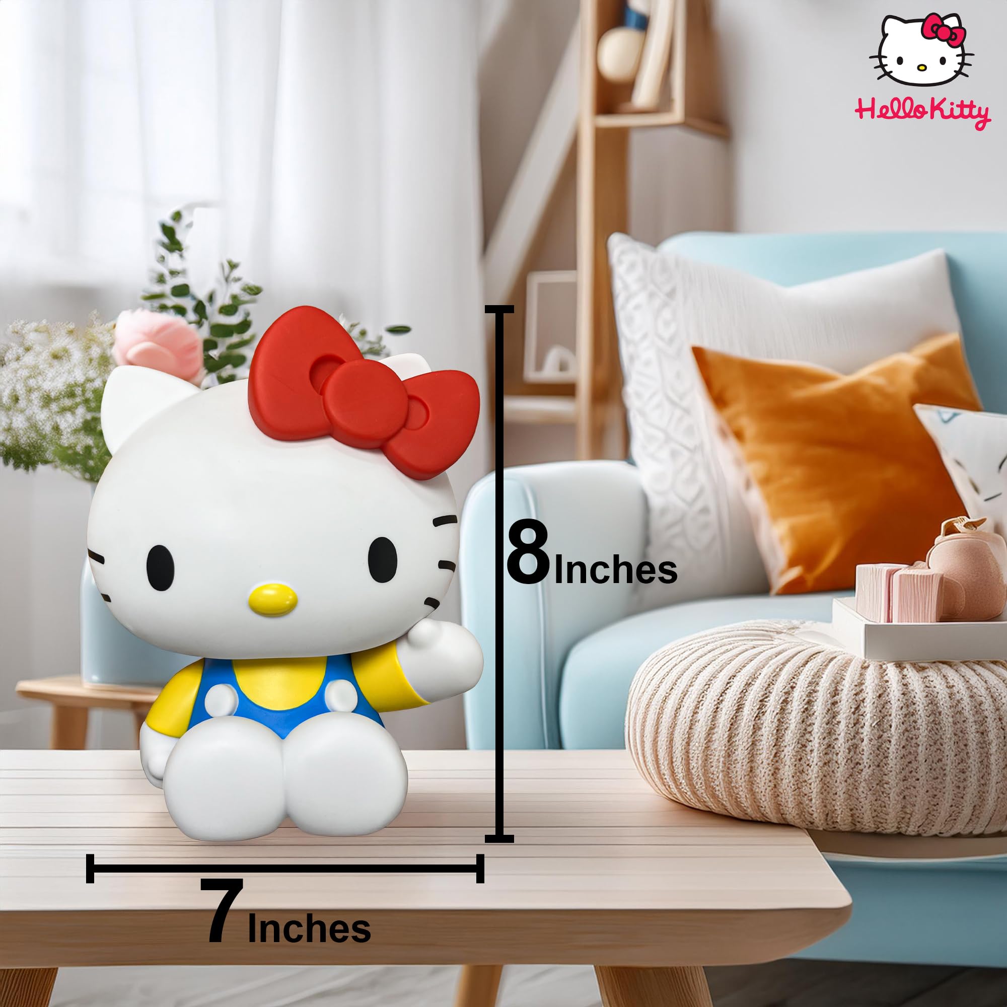 Hello Kitty piggy bank by Surreal Entertainment features the classic face design for display and collectibility.