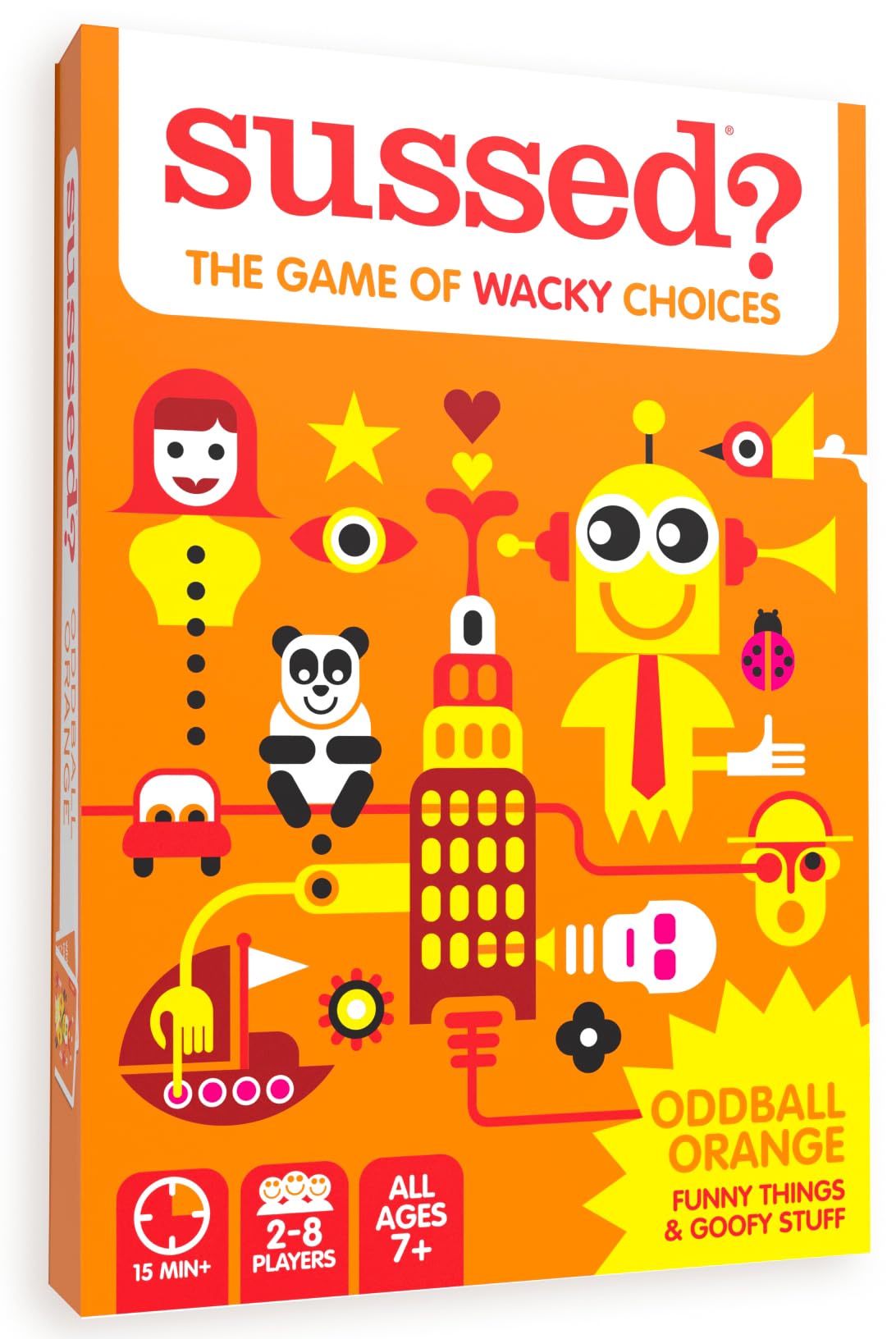 SUSSED The Wacky What Would You Do packaging for quick setup and easy gifting.