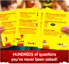 SUSSED What Would You Do cards face up showcasing questions.
