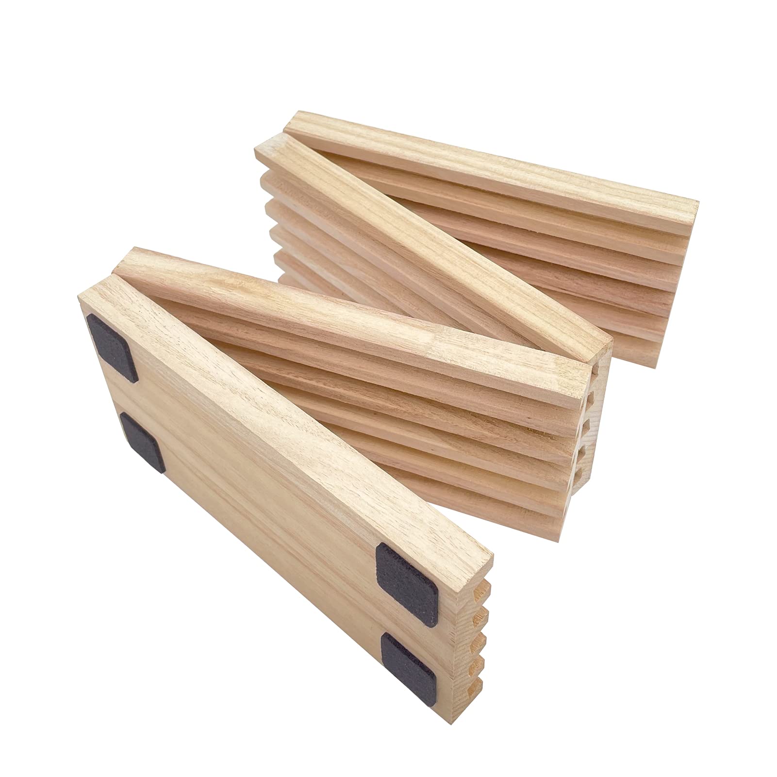 SUTIMSHE wood domino holders with tilted slots for easy drawing and viewing.