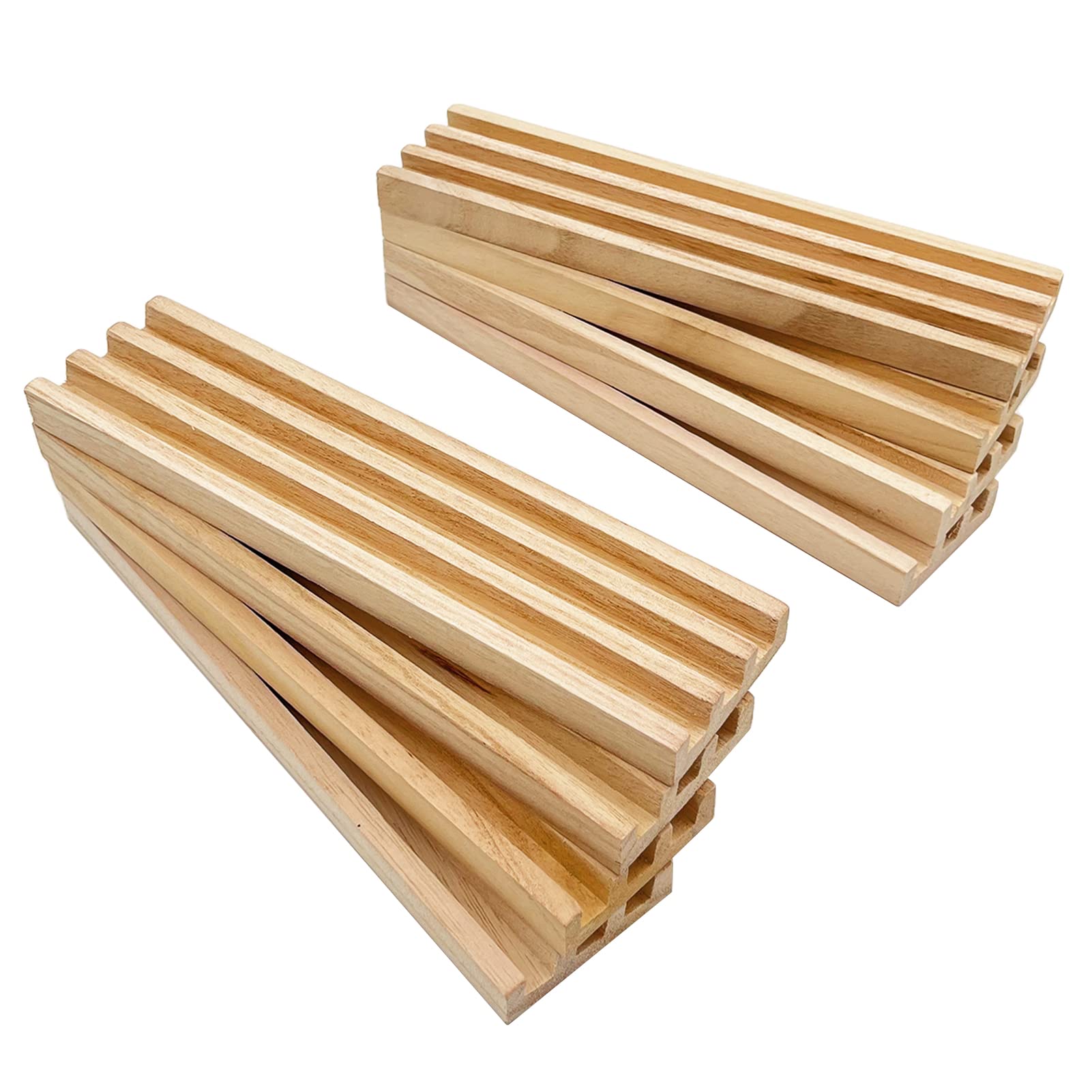 SUTIMSHE domino racks side view highlighting stable slots for easy viewing.