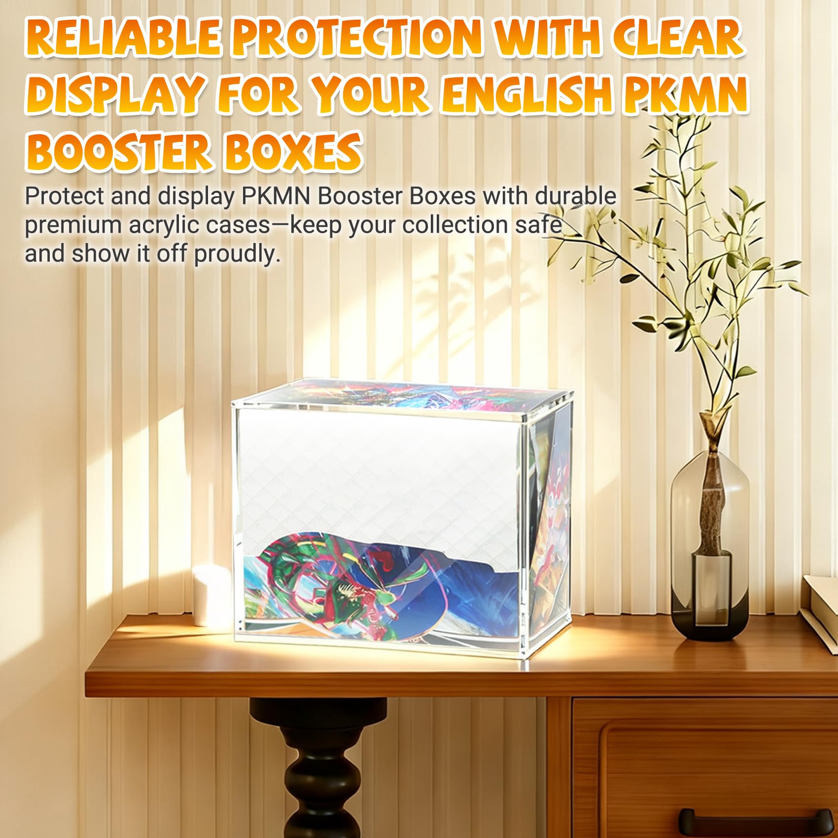 SUVQWJT PKMN booster box case dust protection keeps boxes pristine during storage