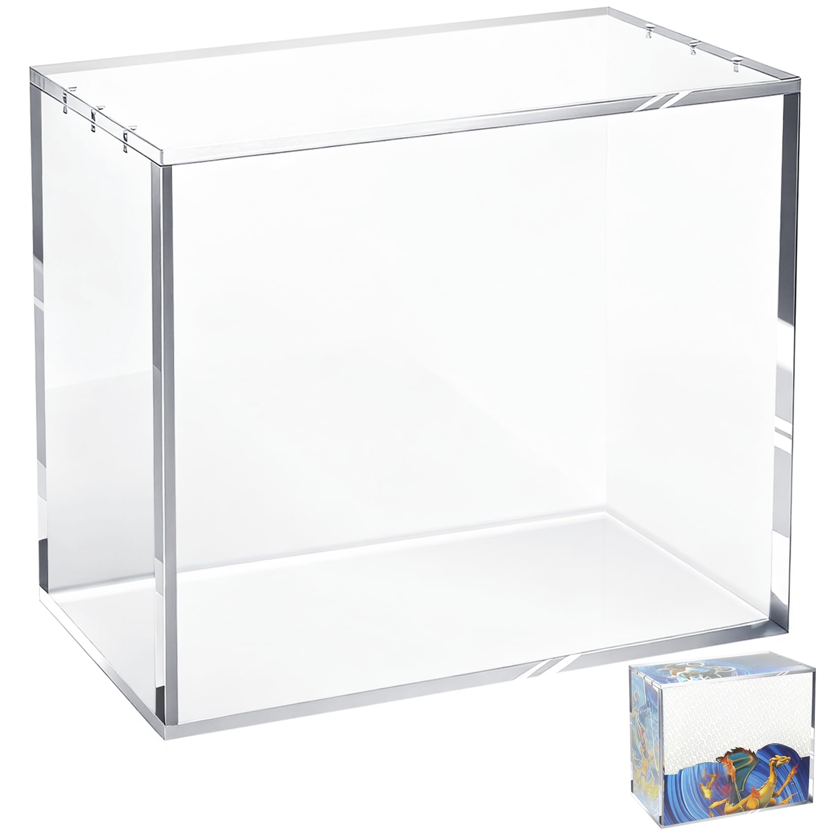 SUVQWJT PKMN booster box case front view showing clear protection for mint-looking display