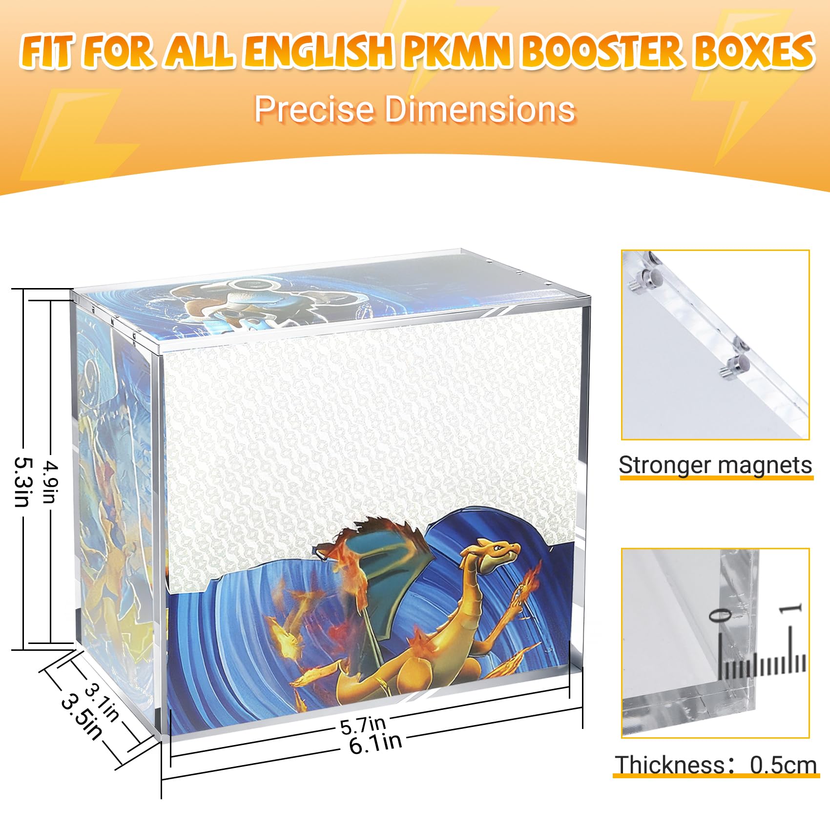SUVQWJT PKMN booster box case with open lid for easy access and viewing
